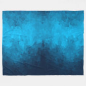 Blauw Mozaïek Geometrisch Patroon Fleece Deken (Voorkant (Horizontaal))