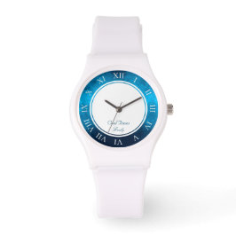 Blauw mozaïek geometrisch patroon horloge
