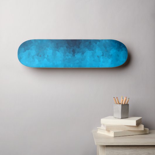 Blauw mozaïek geometrisch patroon persoonlijk skateboard (Muurkunst (Horizontaal))