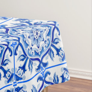 Blauw Mozaïek Italiaanse barokke kunst Tafelkleed