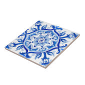 Blauw Mozaïek Italiaanse barokke kunst Tegeltje (Zijkant)