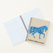 Blauw Mozaïek Paard Notitieboek (Binnen)