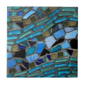 Blauw Mozaïek Patroon print Tegeltje (Voorkant)