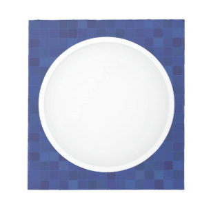 Blauw mozaïek pixel patroon gepersonaliseerd monog notitieblok