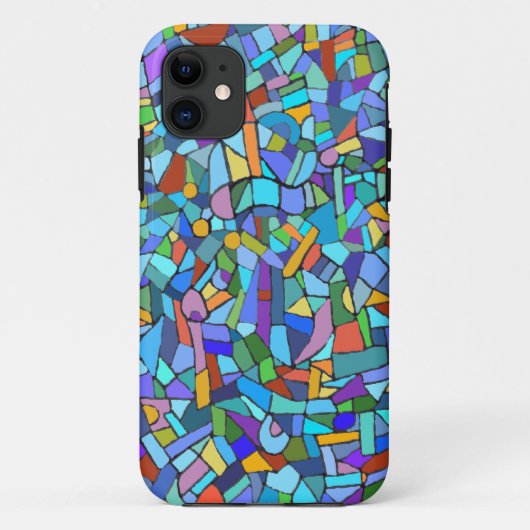 Blauw Mozaïek Sierpatroon Case-Mate iPhone Case (Achterkant)