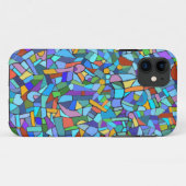 Blauw Mozaïek Sierpatroon Case-Mate iPhone Case (Achterkant (horizontaal))