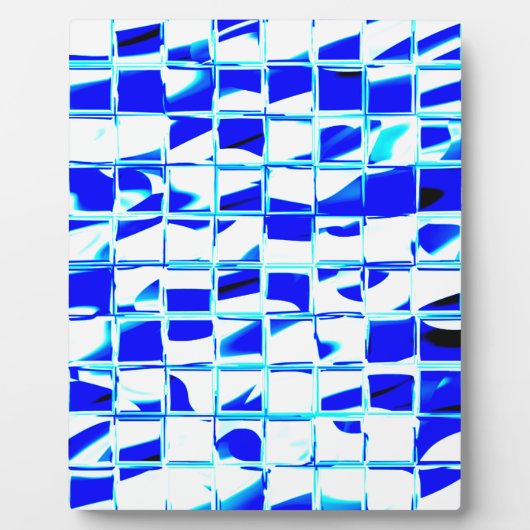 blauw-mozaïek tegel fotoplaat (Voorkant)
