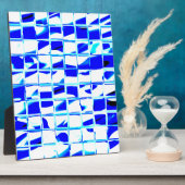 blauw-mozaïek tegel fotoplaat (Zijkant)
