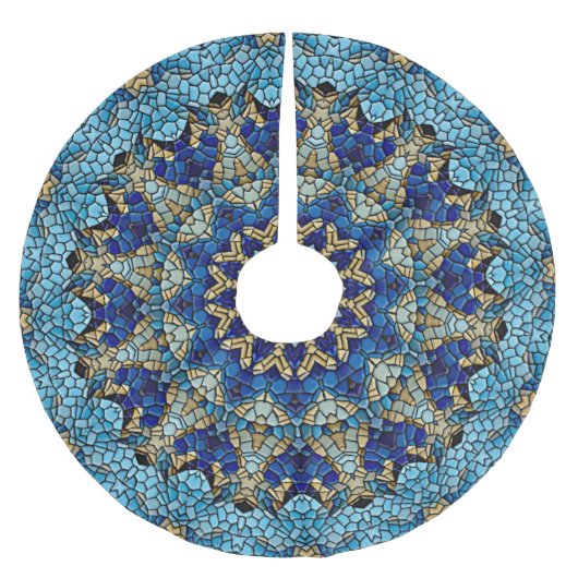 Blauw Mozaïek Vakantie Kerstrok Kerstboom Rok (Voorkant)