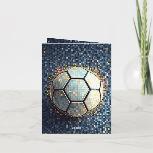 Blauw Mozaïek Voetbal Abstracte Kunst Wereldkampio (Achterkant)