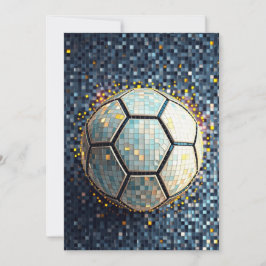 Blauw Mozaïek Voetbal Abstracte Kunst Wereldkampio Kaart