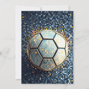 Blauw Mozaïek Voetbal Abstracte Kunst Wereldkampio Kaart