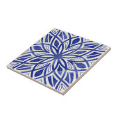 Blauw Mozaïek Waterverf Patroon keramische tegel Tegeltje (Zijkant)