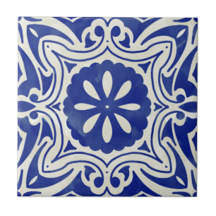 Blauw Mozaïek Waterverf Patroon keramische tegel Tegeltje