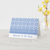 Blauw Mozaïek Welkom bij het Team Nieuwe Medewerke Kaart (Gele Bloem)