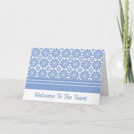 Blauw Mozaïek Welkom bij het Team Nieuwe Medewerke Kaart