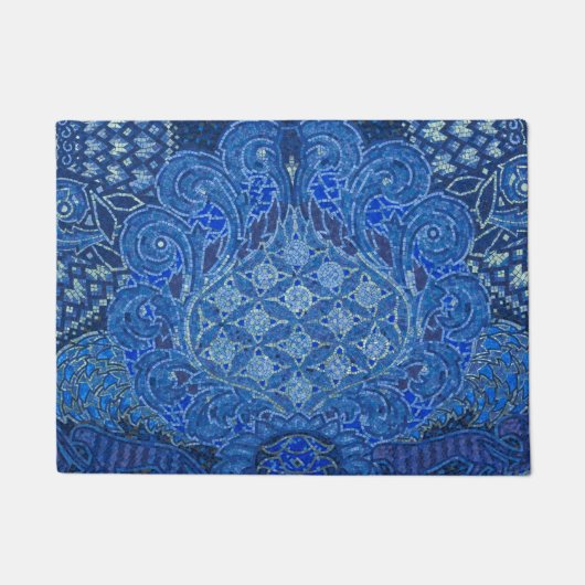 Blauw mozaïekdetail, Duitsland Deurmat (Voorkant)