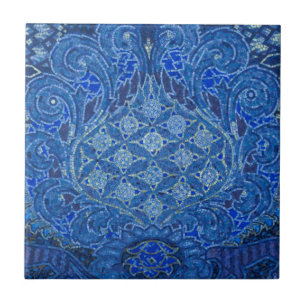 Blauw mozaïekdetail, Duitsland Tegeltje