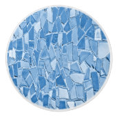 blauw mozaïekdeur of -ventilator keramische knop (Voorkant)