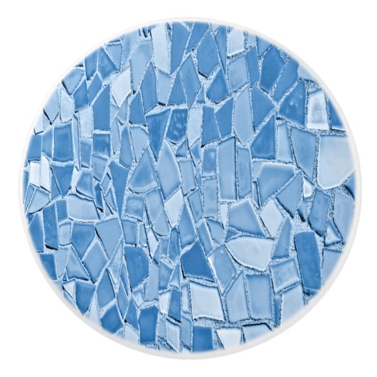blauw mozaïekdeur of -ventilator keramische knop (Voorkant)