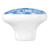 blauw mozaïekdeur of -ventilator keramische knop (Zijkant)