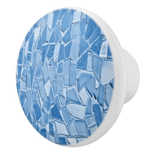 blauw mozaïekdeur of -ventilator keramische knop (Rechts)
