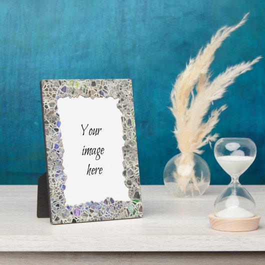 Blauw MozaïekLijst Fotoplaat (Zijkant)