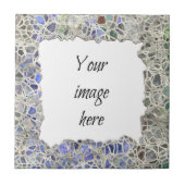 Blauw MozaïekLijst Tegeltje (Voorkant)