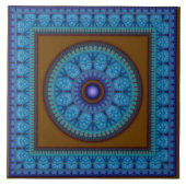 Blauw mozaïekoosterpatroon tegeltje (Voorkant)