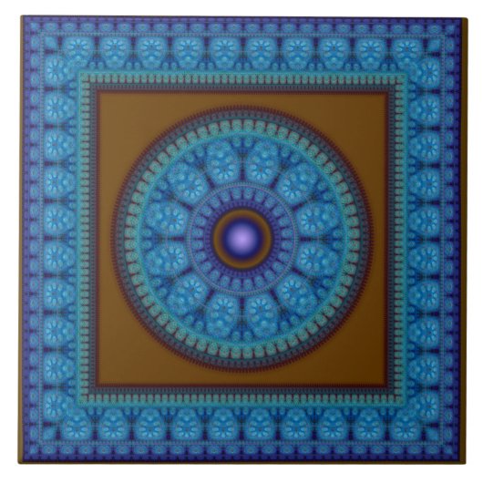 Blauw mozaïekoosterpatroon tegeltje (Voorkant)