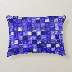 Blauw mozaïekpatroon accent kussen