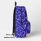Blauw mozaïekpatroon bedrukte rugzak (Links)