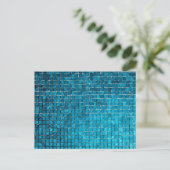 Blauw mozaïekpatroon briefkaart (Staand voorkant)