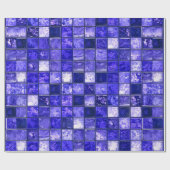 Blauw mozaïekpatroon cadeaupapier (Vlak)