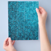 Blauw mozaïekpatroon flyer (Hand)