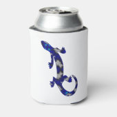 Blauw mozaïekpatroon Gecko Lizard Reptile Art Blikjeskoeler (Blikje Achterkant)