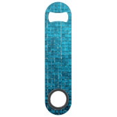 Blauw mozaïekpatroon speed flessenopener (Achterkant)
