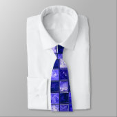 Blauw mozaïekpatroon stropdas (Gebonden)
