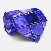 Blauw mozaïekpatroon stropdas (Opgerold)