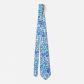Blauw Mozaïekpatroon Stropdas (Achterkant)