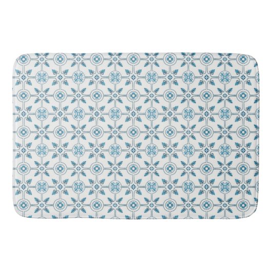 Blauw Mozaïekpatroon uit Marokko Badmat (Voorkant)