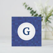 Blauw mozaïekpixelpatroon gepersonaliseerd monogra (Staand voorkant)