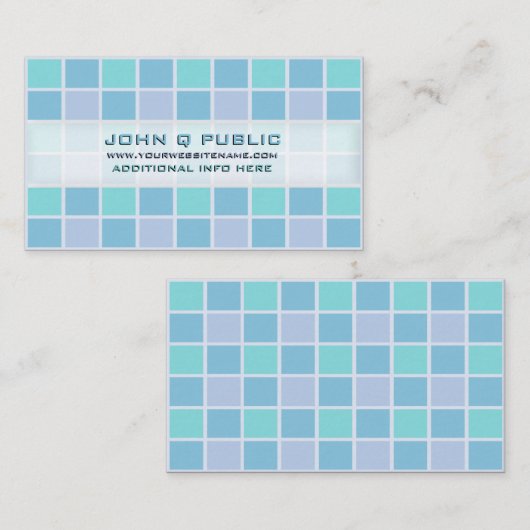 Blauw mozaïekraster visitekaartje (Voorkant / Achterkant)