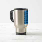 Blauw mozaïekvierpatroon reisbeker (Voorkant links)