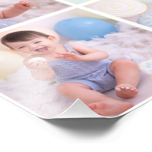 Blauw Multi Photo Sweet One Foto Afdruk (Hoek)