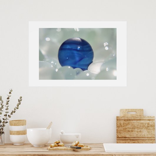 Blauw multi-Zee glas Poster (Keuken)