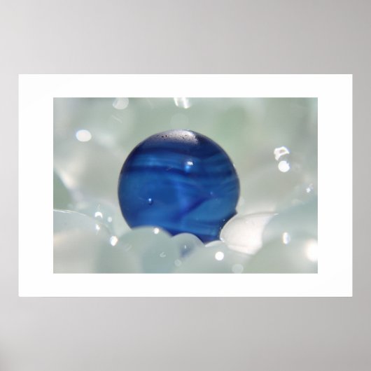 Blauw multi-Zee glas Poster (Voorkant)