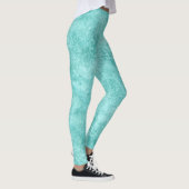 Blauw Munt Zee Groen Koraal Textuur Leggings (Rechts)