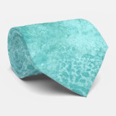 Blauw Munt Zee Groen Koraal Textuur Stropdas (Opgerold)