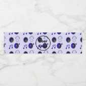 Blauw muziek bedrijfsmodel waterfles etiket (Enkel label)